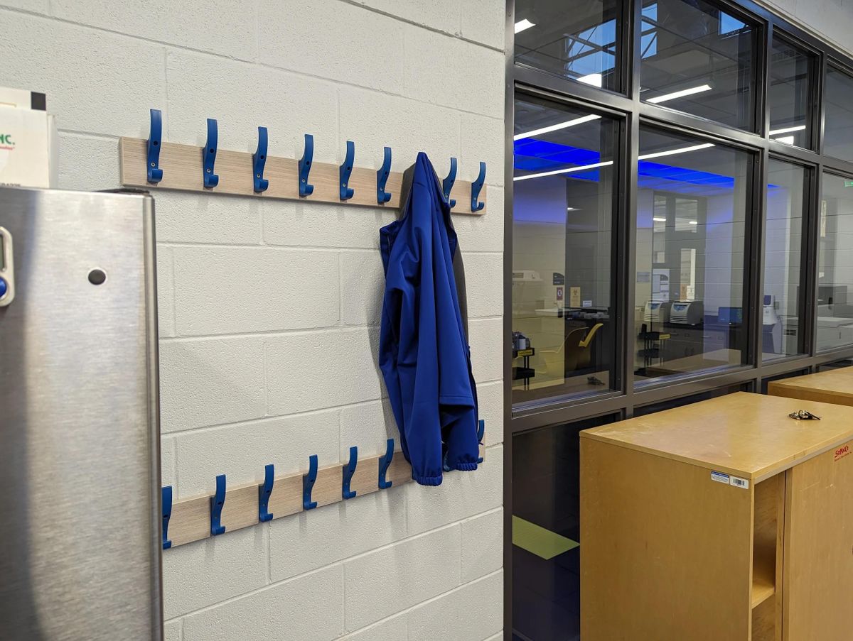 Toughook rack in a school cloakroom