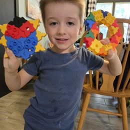 Customer photo from the review "My son loves these! So many fun things to build and helps us work on colors and shapes, too. He enjoys building the figures and playing wit…"