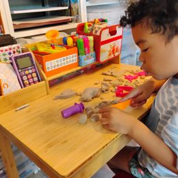 Customer photo from the review "My 3yo grandson and I are really enjoying the Timberdoodle Preschool Curriculum kit together.  As a young 3, I don't want to push "school" …"