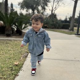 Hooded Denim Shacket - Light Wash