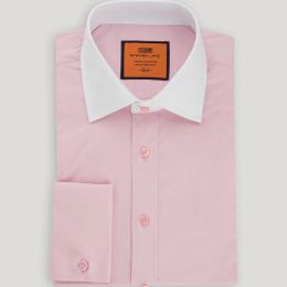 mens pink dress shirt with white collar White Striped Shirt Mens Pink Dress Shirt With White Collar Striped White Collar Signature Twill Shirt Eton