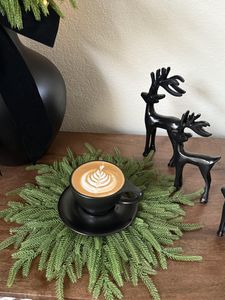 Lino Large Latte Cup & Saucer, Matte Black – notNeutral