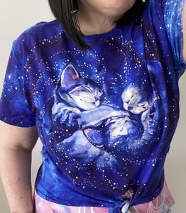 Celestial Cuddling Tie Front Tee - Limited – BlackMilk Clothing
