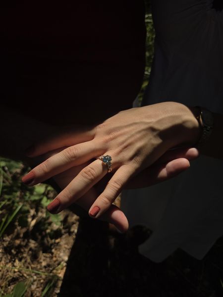 Customer photo of 14K Custom made Zircon Rose Gold Ring
