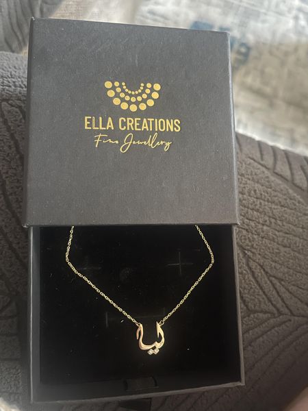 Customer photo of Custom 18k Solid Gold Arabic Name Necklace