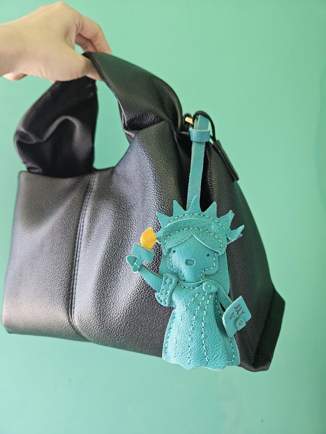 Iconic Liberty handcrafted leather bag charm